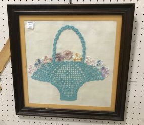 Framed Needle Point Bouquet of Flowers