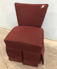 Red Upholstered Skirted Swivel Vanity Chair