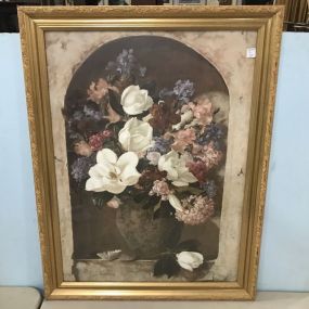 Modern Framed Still Life Print Bouquet of Flowers