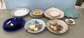 Collection of Glass and Hand Painted Plates
