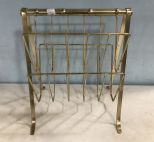 Vintage Brass Magazine Rack