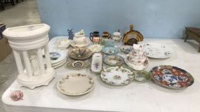 Collection of Hand Painted Porcelain Plates and Decor