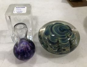 Three Art Glass Paperweights