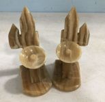 Alabaster Style Southwest Book Ends