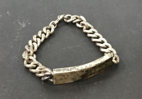 Vintage ID Bracelet Marked Sterling