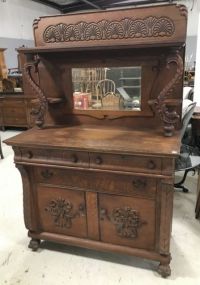 Antique Victorian Style Oak Buffet