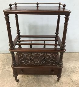 Antique Mahogany Canterbury Sheet Music Stand