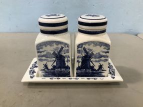 Two Delft Hand Painted Canisters