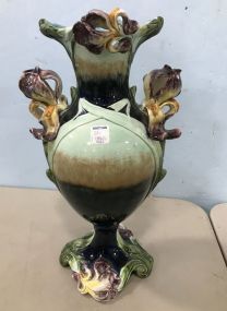 Majolica Hand Painted Large Vase