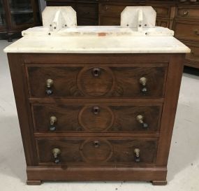 Antique Victorian Style Walnut Washstand