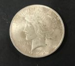 1922 Peace Liberty Silver One Dollar Coin