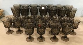 Collection of Green Fostoria Glassware