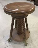 Antique Oak Barley Twist Piano Stool