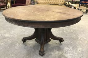 Antique Claw Foot Oak Dining Table