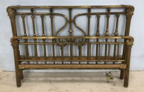 Heavy Antique Brass Colonial Style Bed