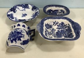 Four Blue and White Pottery