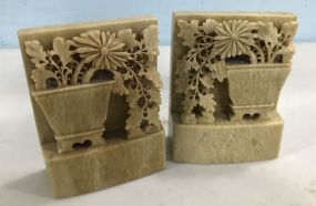 Pair of SoapStone Oriental Bookends