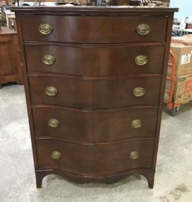 Mahogany Duncan Phyfe Bow Front Chest of Drawers
