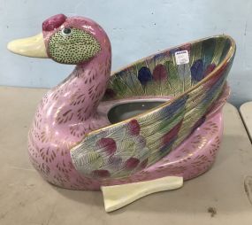 Hand Painted Duck Planter