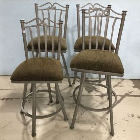 Four Modern Swivel Bar Stools