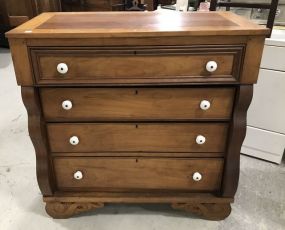 Antique Empire Style Natural Mahogany Chest of Drawers