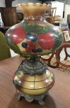 Vintage Hand Painted Fruit Pattern Globe Lamp