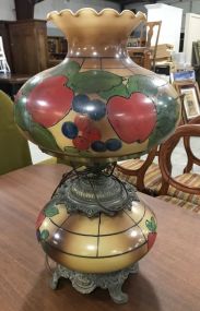 Vintage Hand Painted Fruit Pattern Globe Lamp