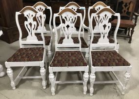 Six Painted Depression Era Dining Chairs