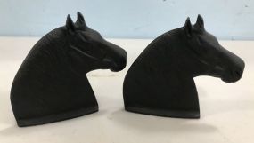 Modern Iron Horse Head Bookends