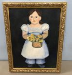 Flora Rau Folk Art Painting Little Girl