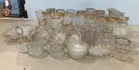 Large Group of Gold Rim Depression Glass