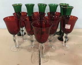 Group of Green and Red Stems