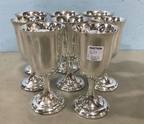 Eight Silver Plate Goblets