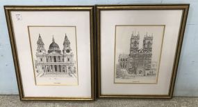 St. Paul Cathedral and Westminster Abbey Prints