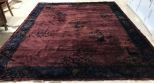 Deep Burgundy Chinese Low Pile Area Rug