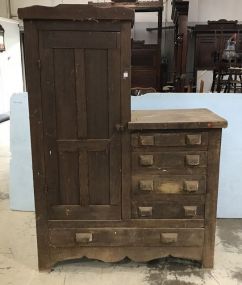 Large Hand Made Primitive Storage Cabinet