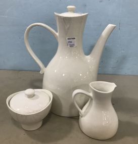 Hall Pottery Pitcher, Sugar, and Creamer Set