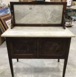 Antique Mahogany Marble Top Wash Stand