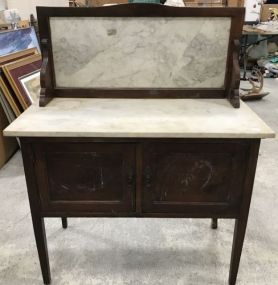 Antique Mahogany Marble Top Wash Stand