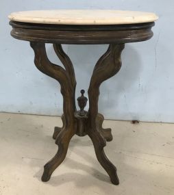 Victorian Style Marble Top Parlor Side Table