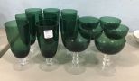 Set of Green Glasses