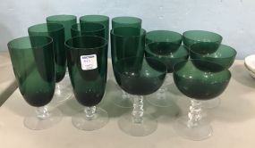 Set of Green Glasses