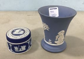 Wedgwood England Vase and Trinket Boxes