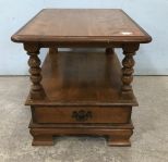 Ethan Allen Oak Lamp Table