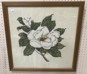 Magnolia Needle Point Framed