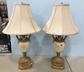 Pair of French Style Resin Urn Lamps