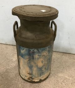 Vintage Painted Metal Milk Jug