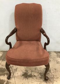 Vintage Queen Anne High Back Arm Chair
