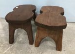Two Hand Made Primitive Style Stools