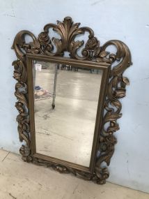 Vintage Gold Color Plastic Wall Mirror